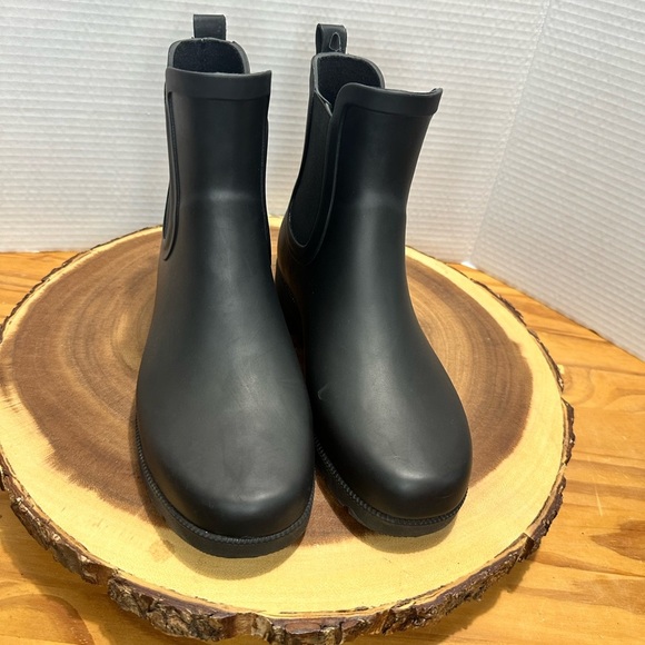 Eddie Bauer Women’s Hailey Weather Resistant Comfort Stretch Rain Boots Black 7 - Picture 4 of 10